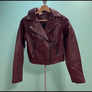 Plum Faux Moto Jacket